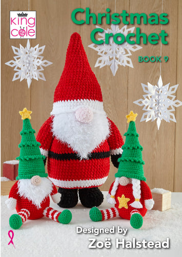 King Cole Christmas Crochet Book 9 Festive Gonk Character Toy Decorations