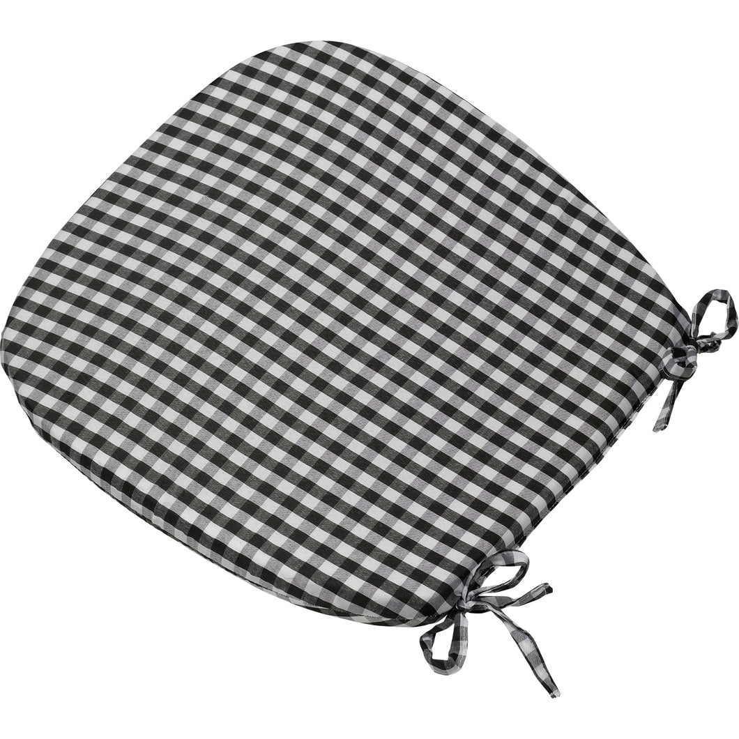 Gingham Check Tie On Round Seat Cushion Pad 16