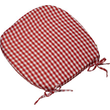 Load image into Gallery viewer, Gingham Check Tie On Round Seat Cushion Pad 16&quot; x 16&quot; (Various Colours)