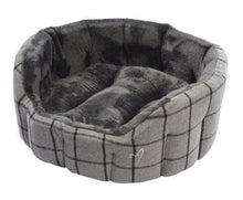Load image into Gallery viewer, Gor Pets Camden Deluxe Check Bed - Faux Fur Cushion &amp; 8cm Walls (3 Colours)