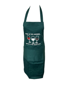 Novelty “Wine is the answer” Apron (3 Colours)