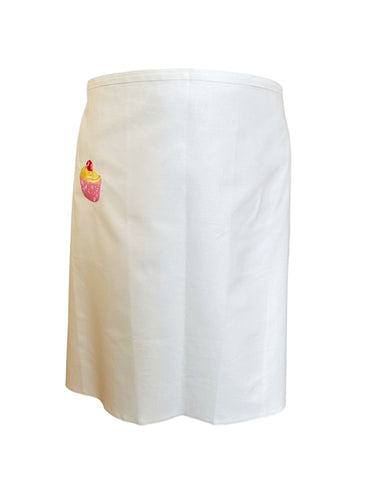 Cupcake Embroidered Half Waist Apron