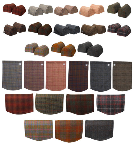 Harris Tweed Check Round Arm Caps or Chair Backs (Various Colours)