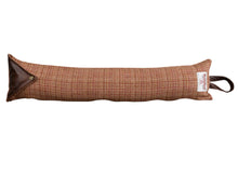 Load image into Gallery viewer, Harris Tweed Check Draught Excluder with Leather Detail