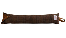 Load image into Gallery viewer, Harris Tweed Check Draught Excluder with Leather Detail