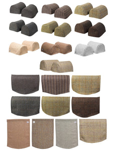 Harris Tweed Herringbone Round Arm Caps or Chair Backs (Various Colours)