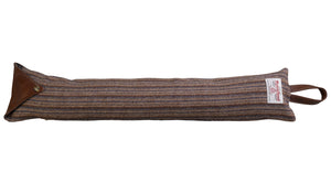 Harris Tweed Draught Excluder with Leather Detail