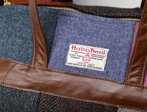 Harris Tweed 100% Pure New Wool Patchwork Bag with Leather Handle (3 Sizes)