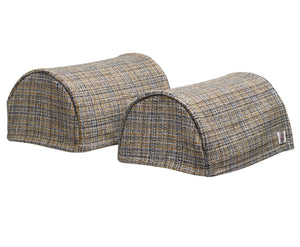 Harris Tweed Check Round Arm Caps or Chair Backs (Various Colours)