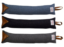 Load image into Gallery viewer, Harris Tweed Speckled Draught Excluder with Leather Detail
