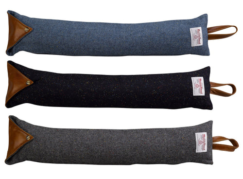 Harris Tweed Speckled Draught Excluder with Leather Detail