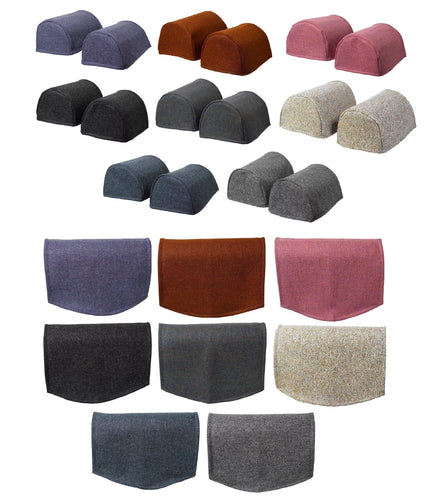 Harris Tweed Plain Arm Caps & Chair Backs Set (Various Colours)
