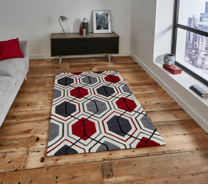 Hong Kong Hand Tufted Geometric Hexagon Rug (Various Sizes & Colours)