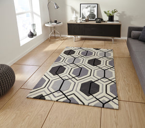 Hong Kong Hand Tufted Geometric Hexagon Rug (Various Sizes & Colours)