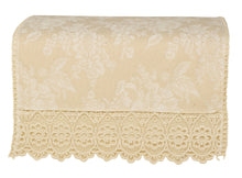 Load image into Gallery viewer, Jacquard Macrame Square Arm Caps or Chair Back with Floral Lace Trim (Cream)