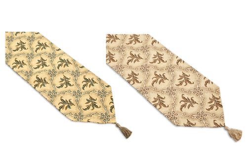 Trellis Vine & Floral Leaves Table Runner 13