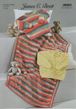 Load image into Gallery viewer, James Brett DK Knitting Pattern – Baby Sweaters &amp; Blanket (JB883)