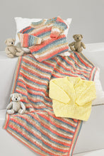 Load image into Gallery viewer, James Brett DK Knitting Pattern – Baby Sweaters &amp; Blanket (JB883)