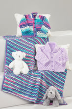 Load image into Gallery viewer, James Brett DK Knitting Pattern – Baby Cardigans &amp; Blanket (JB884)