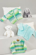 Load image into Gallery viewer, James Brett Double Knitting Pattern - Baby Sweater &amp; Cardigan (JB885)