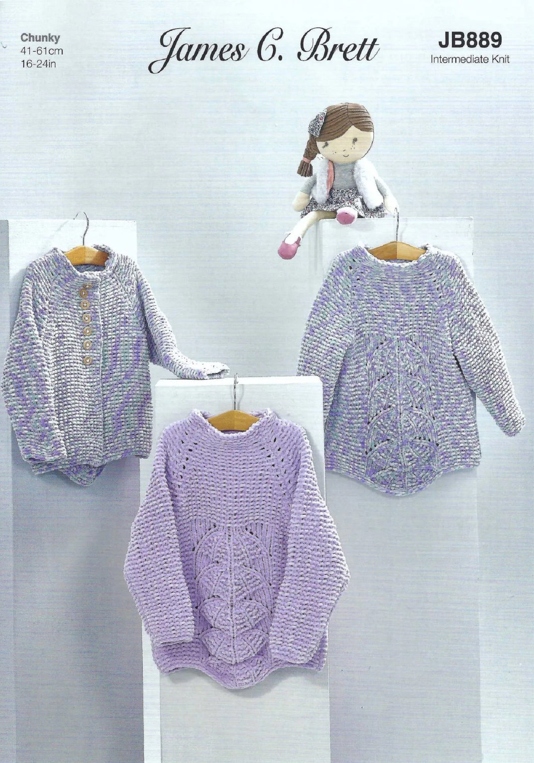 James Brett Intermediate Knitting Pattern Baby Detailed Sweater & Cardigans (JB889)