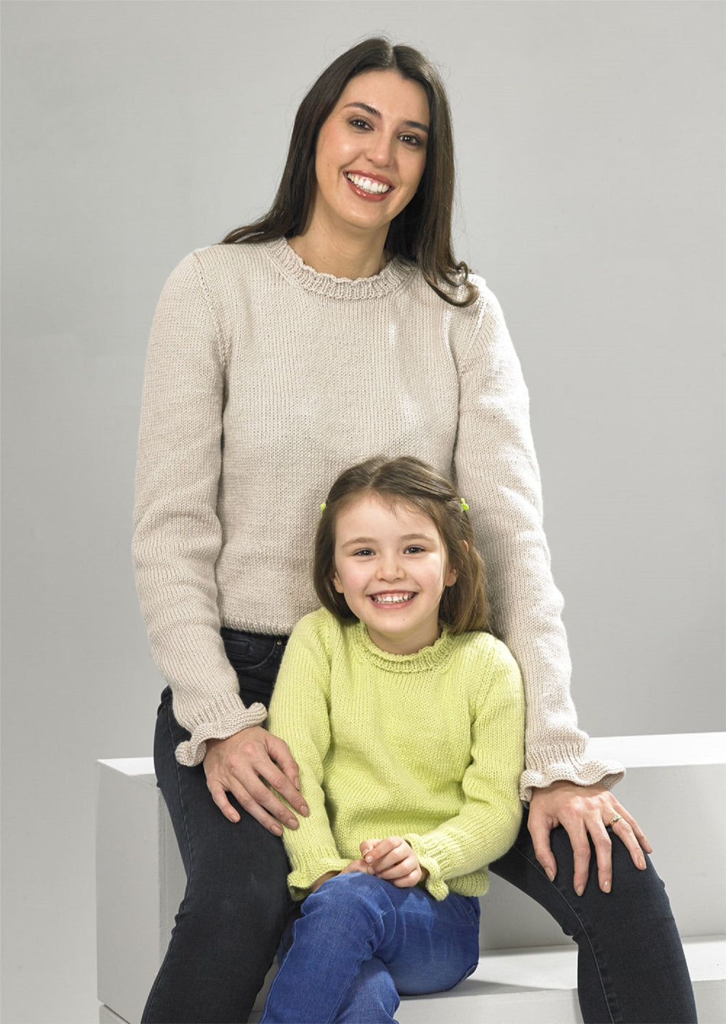 James Brett Double Knit Knitting Pattern Ladies & Girls Matching Sweater (JB894)