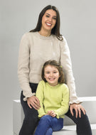 James Brett Double Knit Knitting Pattern Ladies & Girls Matching Sweater (JB894)