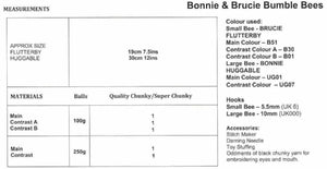 James Brett Chunky Crochet Pattern – Bonnie & Bruce Bumble Bees (JB936)