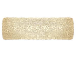Jura Crochet Table Runner - 16" x 45" (Natural or White)