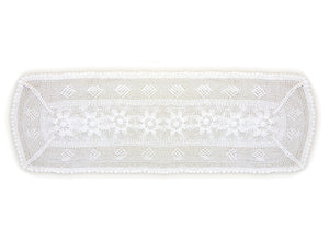Jura Crochet Table Runner - 16" x 45" (Natural or White)