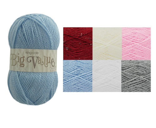 King Cole Big Value Aran Knitting Yarn 100g (Various Shades)