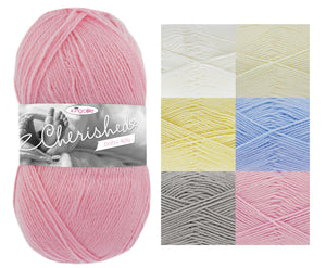 King Cole Cherished Baby 4ply Knitting Yarn 100g Ball (6 Shades)