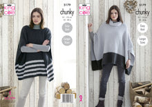 Load image into Gallery viewer, King Cole Chunky Knitting Pattern - Ladies Ponchos (5179)