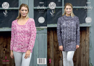 King Cole Chunky Knitting Pattern - Ladies Sweater Dress & Jumper (4884)