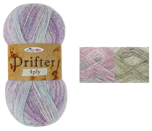 King Cole Drifter 4 Ply Knitting Yarn 100g Ball (2 Shades)