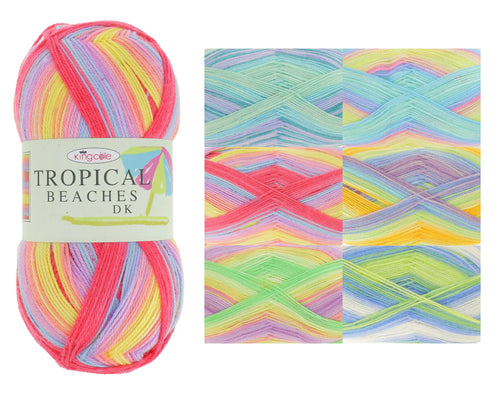 King Cole Tropical Beaches DK Knitting Yarn 200g (6 Shades)