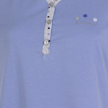 Load image into Gallery viewer, Ladies Nightdress with Polka Dot Trim &amp; Buttons S - L (Blue or Pink)