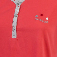 Load image into Gallery viewer, Ladies Nightdress with Polka Dot Trim &amp; Buttons S - L (Blue or Pink)