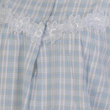 Load image into Gallery viewer, Ladies Seersucker Sleeveless Floral Lace Nightie S - XL (Blue or Pink)