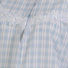 Load image into Gallery viewer, Ladies Seersucker Floral Lace Detail Pyjamas S - XL (Blue or Pink)