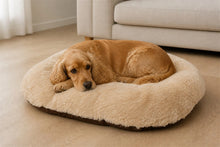 Load image into Gallery viewer, Gor Pets Suede &amp; Faux Fur Nordic Oval Cushion (Brown or Grey)