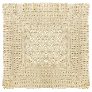 Lewis Crochet Tablecloth - 36" Square (Natural or White)