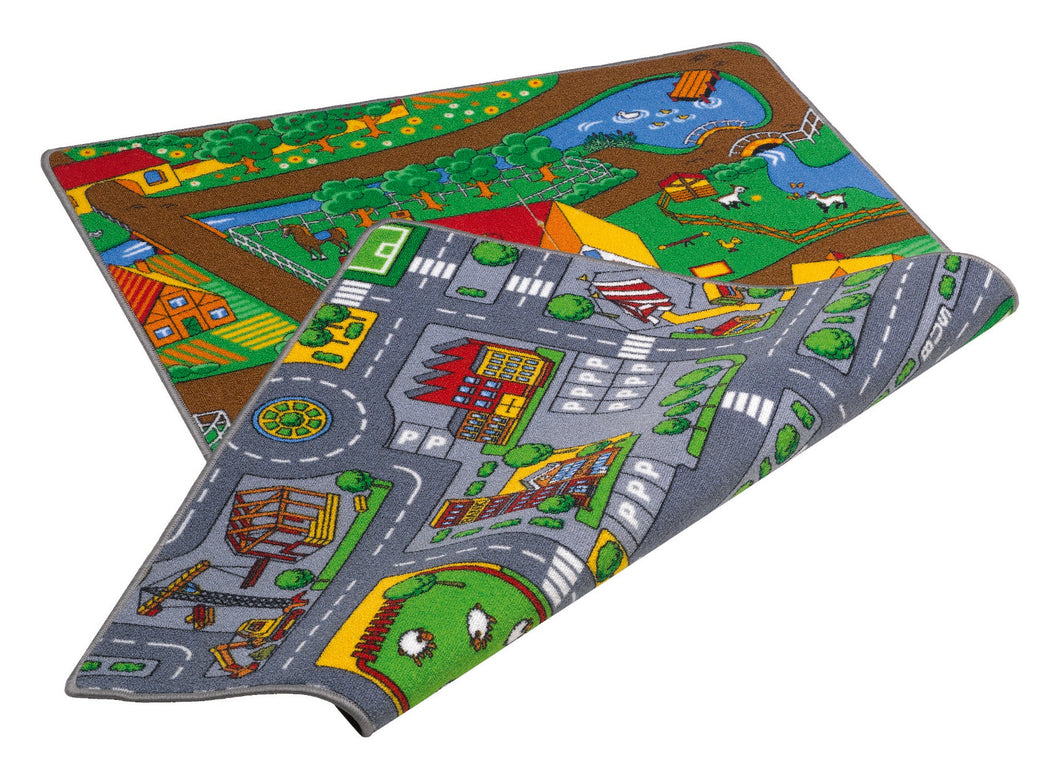 Children's Reversible Farm & Road Design Playmat (3 Sizes)