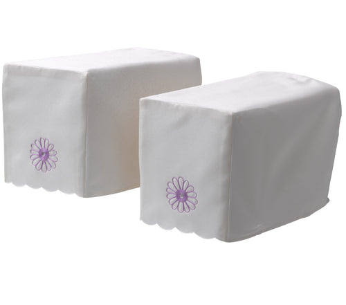 Pair of Cream Square Arm Caps (Lilac Daisy)