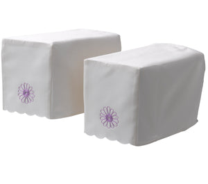 Pair of Cream Square Arm Caps (Lilac Daisy)
