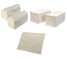 Load image into Gallery viewer, Linen Mix Arm Caps &amp; Chairback or Settee Back Set with Lace Trim
