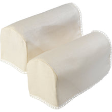 Load image into Gallery viewer, Linen Mix Arm Caps &amp; Chairback or Settee Back Set with Lace Trim