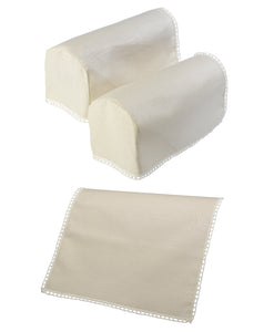 Linen Mix Arm Caps & Chairback or Settee Back Set with Lace Trim