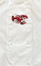 Load image into Gallery viewer, Long Sleeve Embroidered Lobster Chefs Jacket XS White (34”)