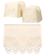 Load image into Gallery viewer, Lucinda Cream Lace Effect Square Arm Caps &amp; Chair Backs